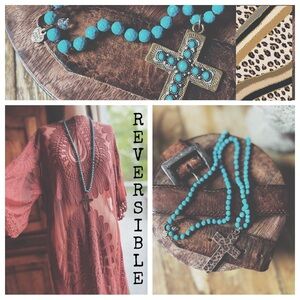 Necklace Reversible To Leopard Cross